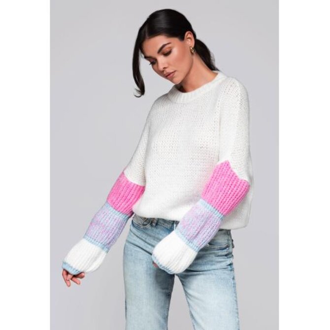 Dámský svetr LW-SWSW-0107 - krémový Krémová, Univerzální