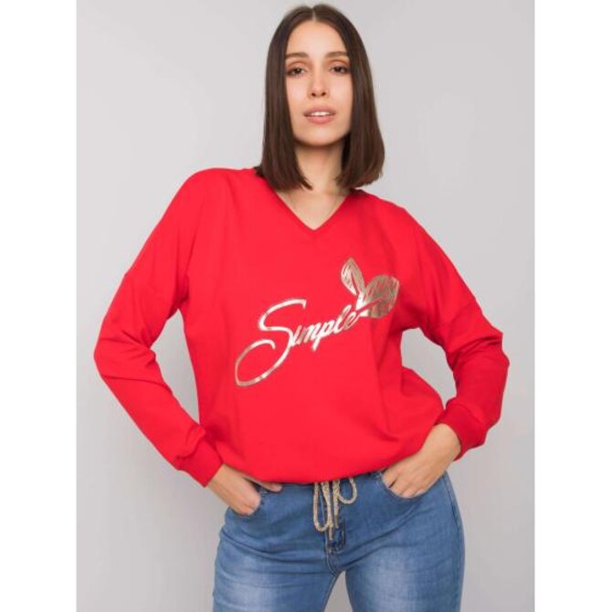 Dámská halenka plus size JILEE červená Červená, Univerzální