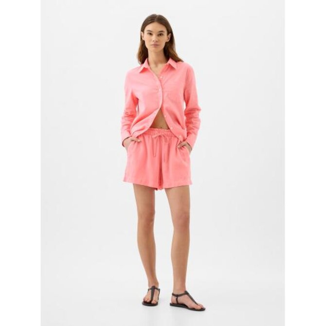 Lněné kraťasy Růžová, XS