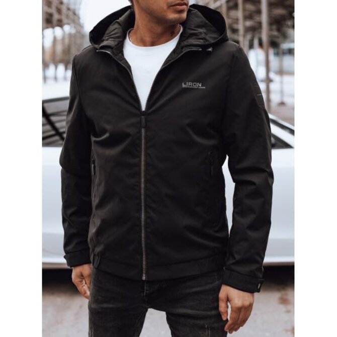 Pánská přechodová bunda s kapucí černá Černá, 3XL