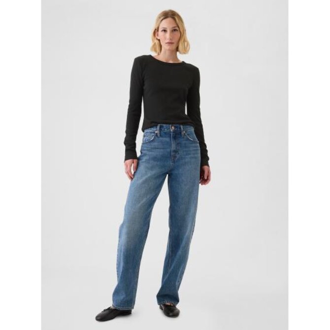 Žebrované tričko Černá, XS