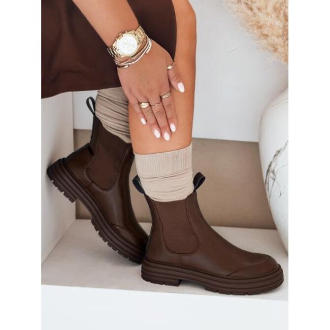 Dámské kotníkové boty LUXIBOOTS na platformě hnědé Hnědá, 39