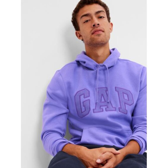 Mikina s logem a kapucí Fialová, XL