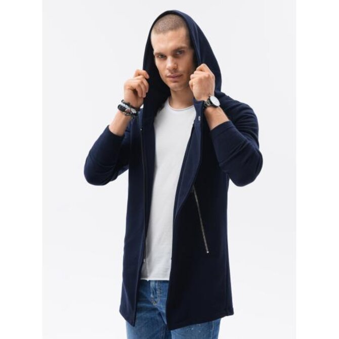 Pánská mikina s kapucí na zip HAGA námořnická modrá Námořnická modrá, XL