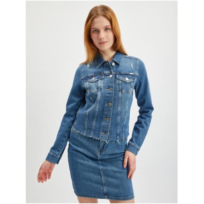 Modrá dámská džínová bunda Modrá, 34