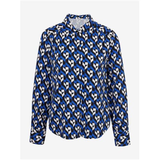 Černo-modrá dámská vzorovaná halenka Černá, 36