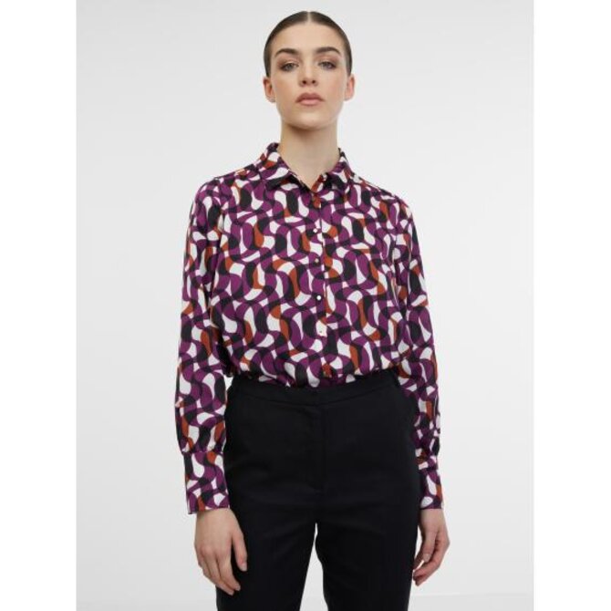 Fialová dámská vzorovaná košile Fialová, 38