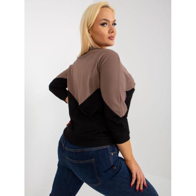 Dámská halenka plus size SISSY hnědočerná Hnědá, Univerzální