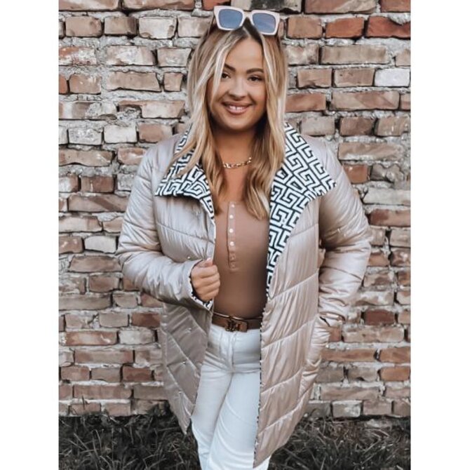 Dámský kabát VETIS camel Karamelová, 4XL