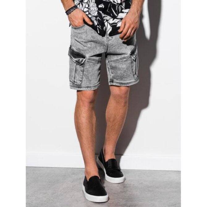 Pánské šortky džínové  ALONZO šedé Šedá, L