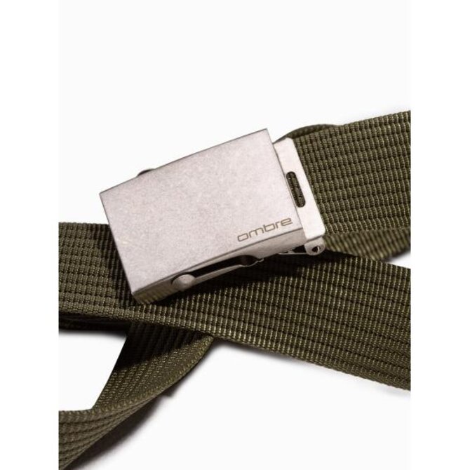 Pánský žíněný pás BRAIDEN khaki barva Khaki, Univerzální, Univerzální cm