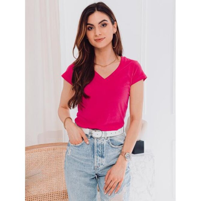 Dámské tričko hladké KATY růžové Růžová, S
