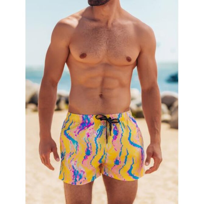 Pánské šortky plavecké KYLER světle žluté Žlutá, XXL