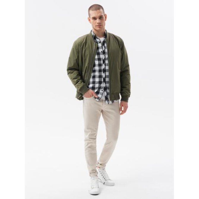 Pánská prošívaná bunda RUSSEL olivová Olivová, S