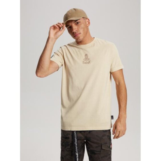 Pánské tričko s potiskem DKR D 0523 S1822 béžová barva Béžová, L