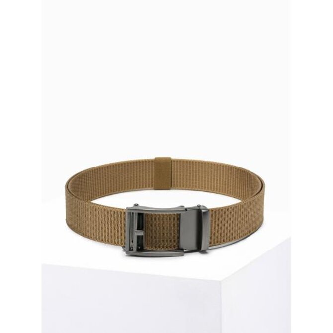 Pánský opasek A828 béžový Béžová, Univerzální, Univerzální cm