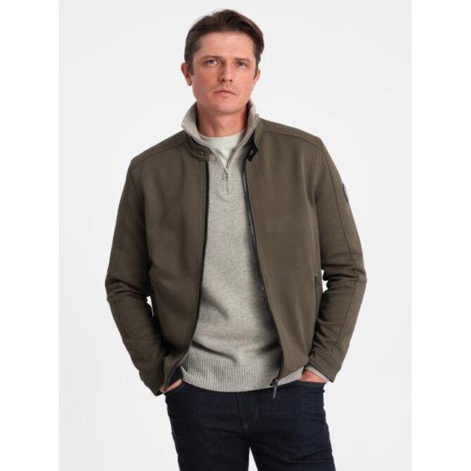 Pánská bunda BIKER tmavě olivově zelená Olivová, XL