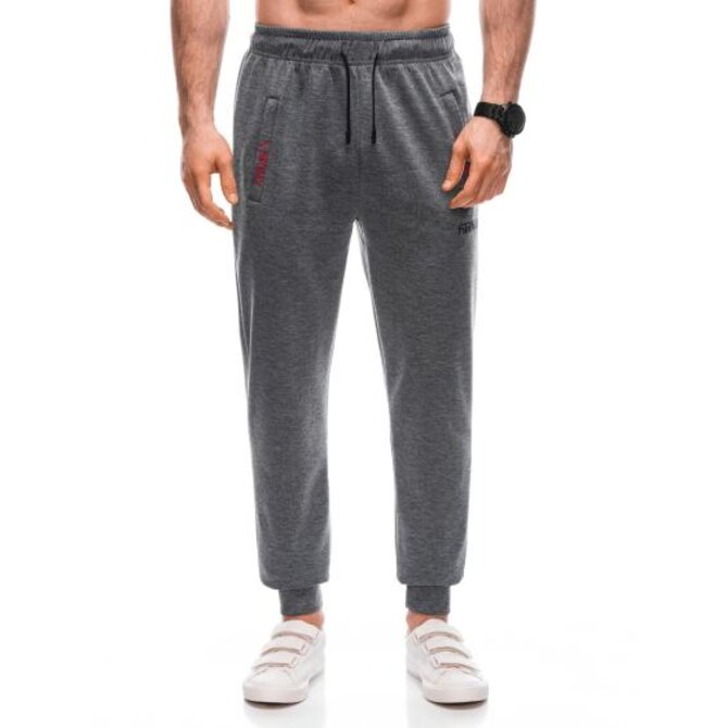 Pánské tepláky P1457 šedé Šedá, XXL