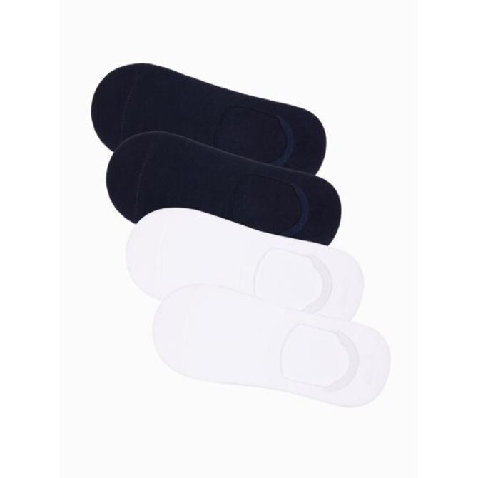 Pánské ponožky na nohy 4-pack OM-SOSS-0104 bílé a tmavě modré Bílá, Univerzální