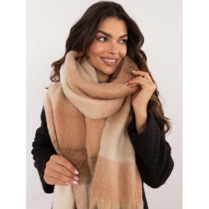 Dámská šála kostkovaná hnědá Karamelová, Univerzální