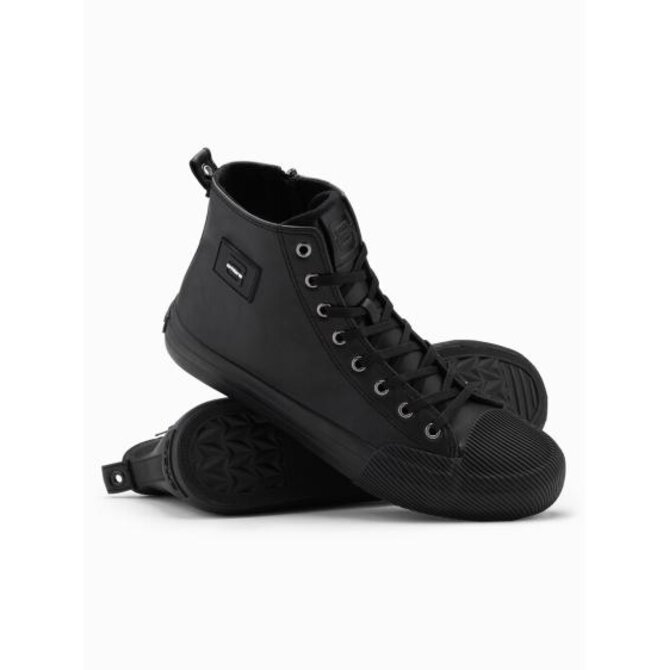 Pánské vysoké tenisky s ozdobnou špičkou černé Černá, 41