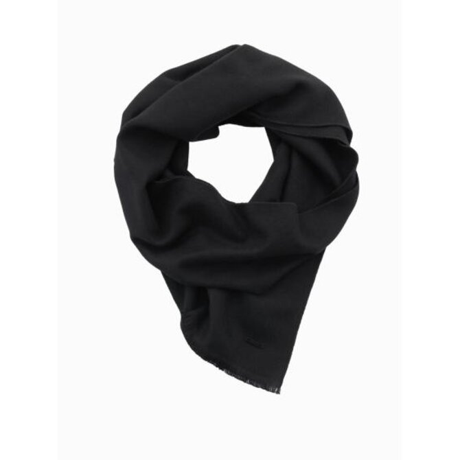 Jednobarevná pánská šála se střapci - černá Černá, Univerzální