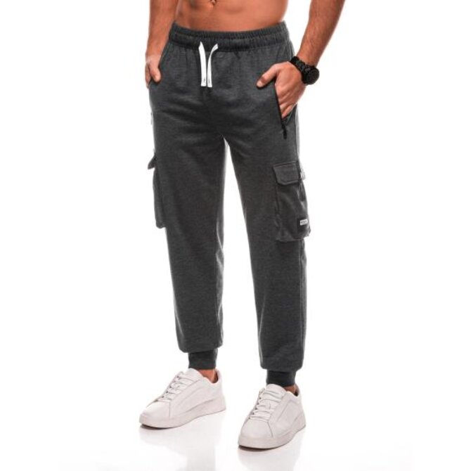 Pánské tepláky - šedé Šedá, XL/XXL