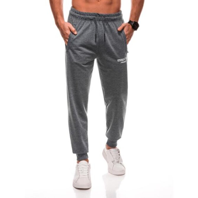 Pánské tepláky P1501 - šedé Šedá, M