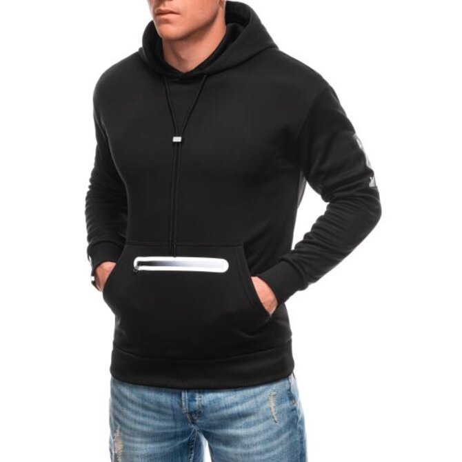 Pánská mikina na zip B1699 - černá Černá, XL