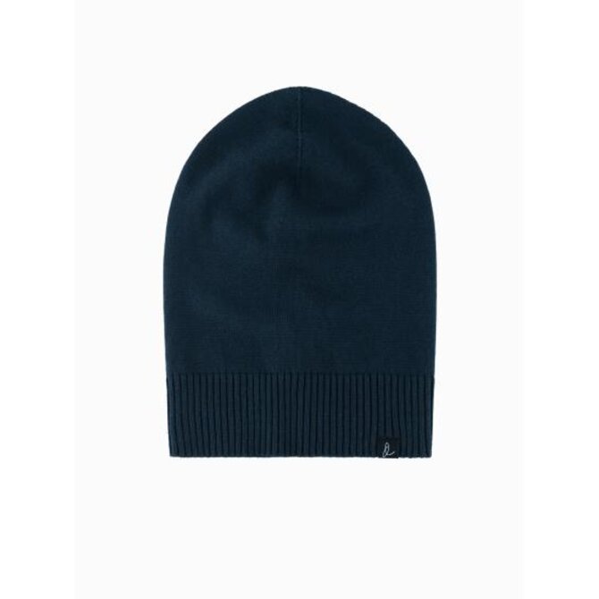 Pánská zimní čepice z bavlněného úpletu - tmavě modrá V4 Námořnická modrá, Univerzální