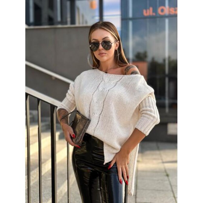 Dámský svetr ELR022 - béžový Béžová, Univerzální