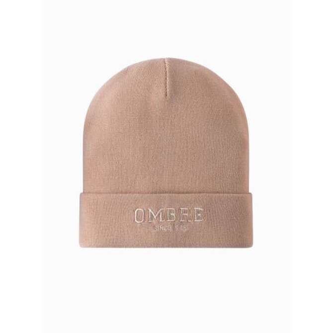 Pánská pletená čepice s vyšitým nápisem - písková V6 Písková, Univerzální