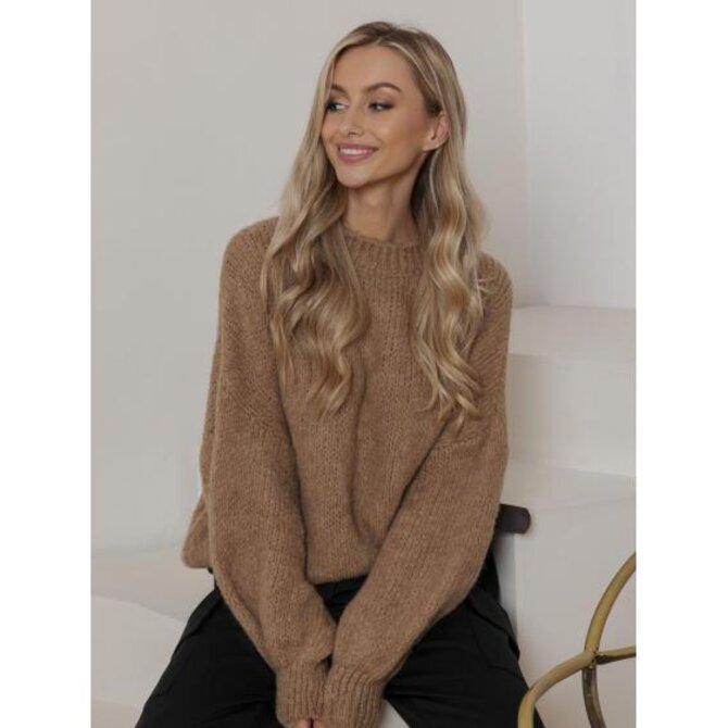 Dámský svetr ELR024 - ecru Béžová, Univerzální