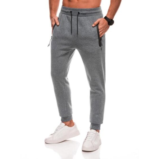 Pánské jednotné tepláky BASIC joggers - šedé V6 EM-PABS-0108 Šedá, L