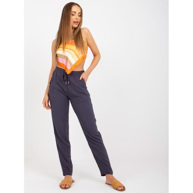 Dámské kalhoty látkové, rovné SUBLEVEL grafitové Grafitová, XS