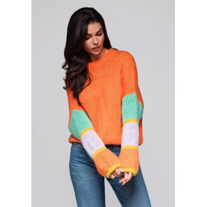 Dámský svetr LW-SWSW-0107 - oranžový Oranžová, Univerzální