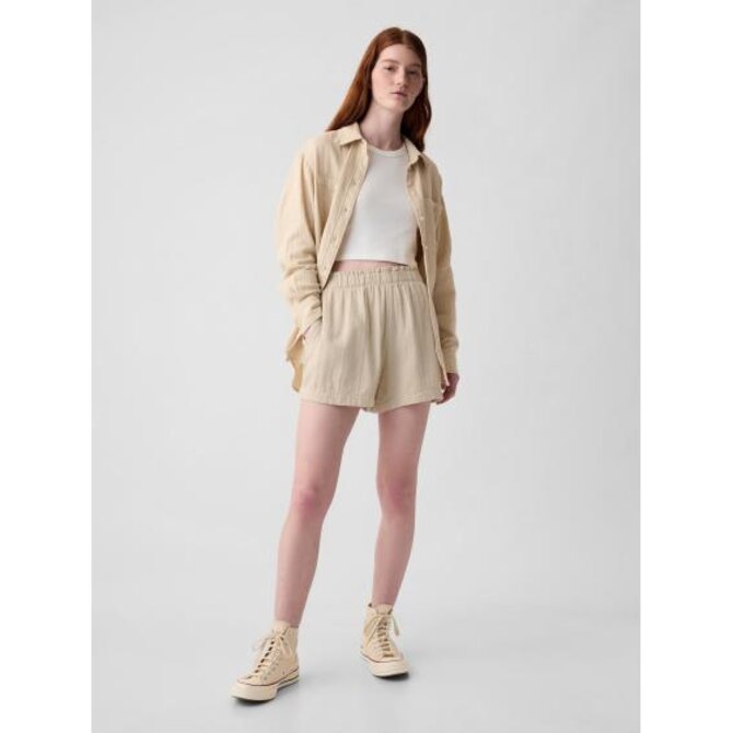 Mušelínové kraťasy Béžová, XL