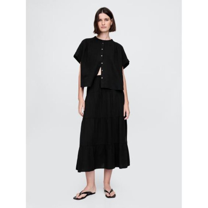 Mušelínová maxi sukně Gap Černá, S