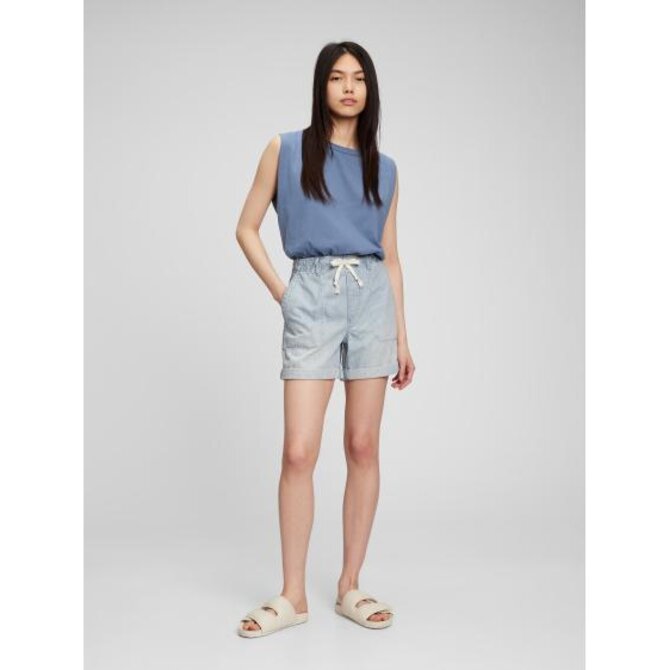 Pruhované džínové kraťasy Modrá, XL