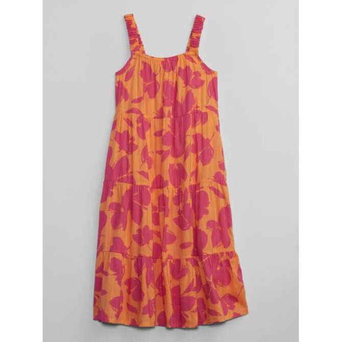 Dětské vzorované midi šaty Oranžová, XL