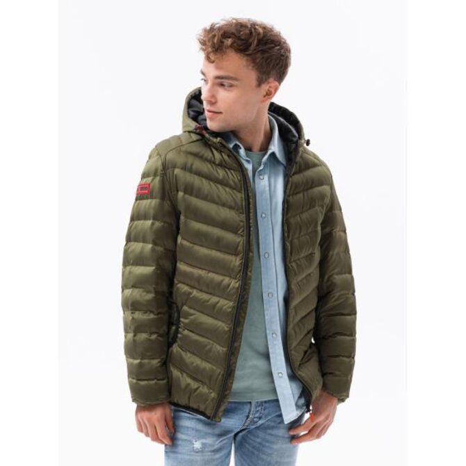 Pánská prošívaná bunda ROLANDO dark olive Olivová, S