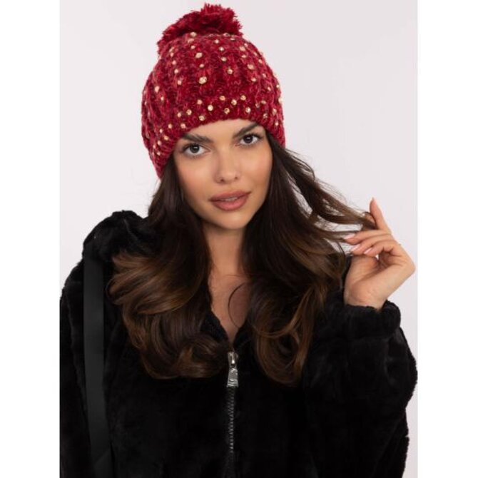 Červená dámská zimní čepice Červená, Univerzální