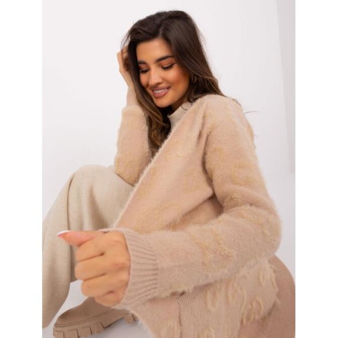 Dámský kardigan s kapsami AHAZA béžový Béžová, Univerzální