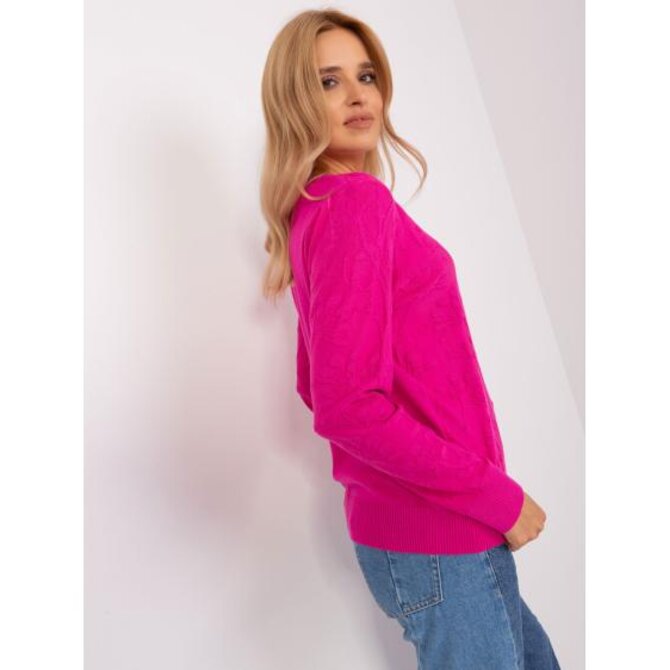 Pistáciový dámský svetr oversize střihu Růžová, Univerzální
