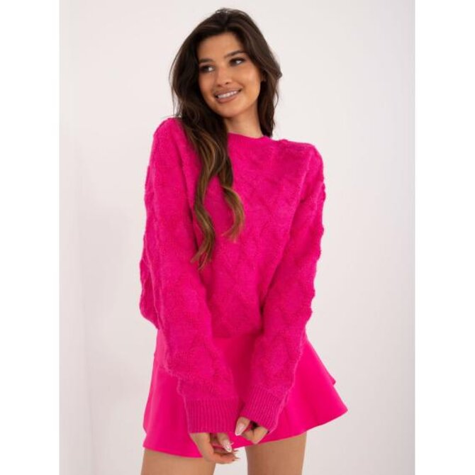 Zlatý dámský oversize svetr s krátkými rukávy Růžová, Univerzální