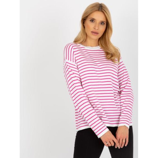 Fuchsiový dlouhý svetr plus size se vzory Fialová, Univerzální