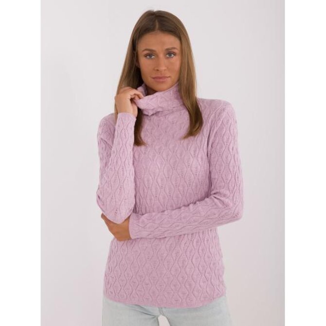 Fuchsiový oboustranný svetr s výstřihem do V Fialová, Univerzální