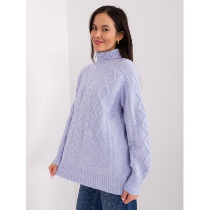 Fluo zelený letní svetr s knoflíky RUE PARIS Fialová, Univerzální