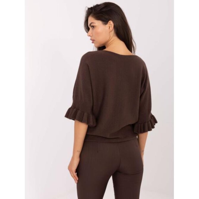 Černý dámský svetr s dlouhými rukávy Hnědá, Univerzální