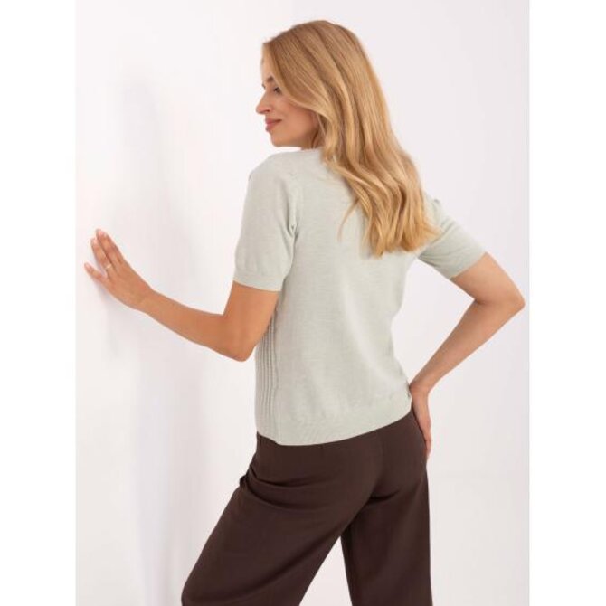 Černý dámský svetr s krátkými rukávy Zelená, S/M